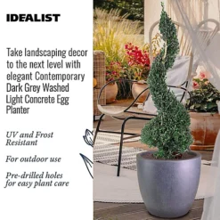 IDEALIST Contemporary Dark Grey Washed Light Concrete Egg Garden Round Planter Large, Outdoor Plant Pot D46 H45 Cm, 75L 6 IDEALIST Contemporary Dark Grey Washed Light Concrete Egg Garden Round Planter Large, Outdoor Plant Pot D46 H45 Cm, 75L -Outsunny Garden Zone idealist contemporary dark grey washed light concrete egg garden round planter large outdoor plant pot d46 h45 cm 75l5000124403119 03c MP