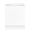IDEALIST Contemporary Flower Box Square Garden Planter, White Light Concrete Outdoor Large Plant Pot H50 L50 W50 Cm, 126L