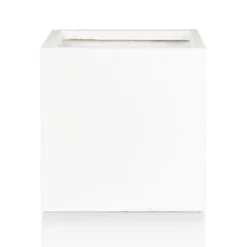 IDEALIST Contemporary Flower Box Square Garden Planter, White Light Concrete Outdoor Large Plant Pot H50 L50 W50 Cm, 126L
