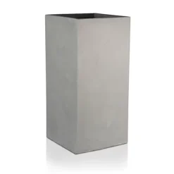 IDEALIST Contemporary Grey Light Concrete Garden Tall Square Planter, Outdoor Plant Pot H80 L40 W40 Cm, 132L