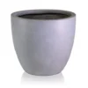 IDEALIST Contemporary Stone Grey Light Concrete Egg Garden Round Planter Large, Outdoor Plant Pot D46 H45 Cm, 75L