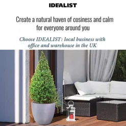 IDEALIST Contemporary Stone Grey Light Concrete Egg Garden Round Planter Large, Outdoor Plant Pot D56 H52 Cm, 128L -Outsunny Garden Zone idealist contemporary stone grey light concrete egg garden round planter large outdoor plant pot d56 h52 cm 128l5000124403034 06c MP