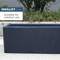 IDEALIST Contemporary Trough Garden Planter, Faux Lead Dark Grey Concrete Light Outdoor Large Plant Pot H37.5 L80 W37 Cm, 111L -Outsunny Garden Zone idealist contemporary trough garden planter faux lead dark grey concrete light outdoor large plant pot h37 5 l80 w37 cm 111l5000124401795 03c MP