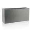 IDEALIST Contemporary Trough Garden Planter, Grey Concrete Light Outdoor Large Plant Pot H30 L65 W19 Cm, 37L