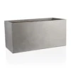 IDEALIST Contemporary Trough Garden Planter, Grey Concrete Light Outdoor Large Plant Pot H37.5 L80 W37 Cm, 111L