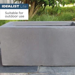 IDEALIST Contemporary Trough Garden Planter, Grey Concrete Light Outdoor Large Plant Pot H37.5 L80 W37 Cm, 111L -Outsunny Garden Zone idealist contemporary trough garden planter grey concrete light outdoor large plant pot h37 5 l80 w37 cm 111l5000124401757 03c MP