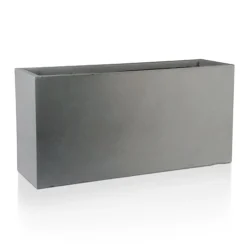 IDEALIST Contemporary Trough Garden Planter, Grey Concrete Light Outdoor Large Plant Pot H51.5 L100 W36 Cm, 185L