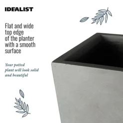 IDEALIST Contemporary Trough Garden Planter, Grey Concrete Light Outdoor Large Plant Pot H51.5 L100 W36 Cm, 185L -Outsunny Garden Zone idealist contemporary trough garden planter grey concrete light outdoor large plant pot h51 5 l100 w36 cm 185l5000124401306 03c MP