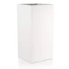 IDEALIST Contemporary White Light Concrete Garden Tall Square Planter, Outdoor Plant Pot H60 L27 W27 Cm, 44L