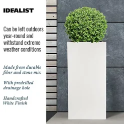 IDEALIST Contemporary White Light Concrete Garden Tall Square Planter, Outdoor Plant Pot H60 L27 W27 Cm, 44L 7 IDEALIST Contemporary White Light Concrete Garden Tall Square Planter, Outdoor Plant Pot H60 L27 W27 Cm, 44L -Outsunny Garden Zone idealist contemporary white light concrete garden tall square planter outdoor plant pot h60 l27 w27 cm 44l5000124502232 06c MP