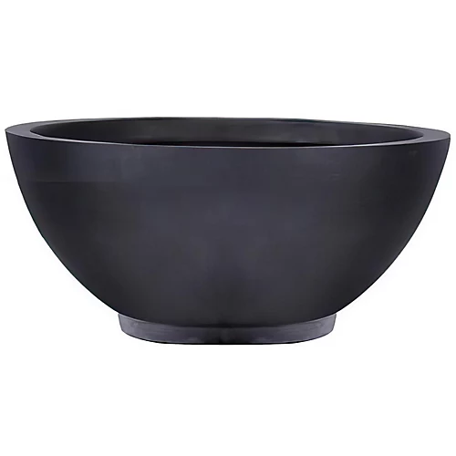 IDEALIST Dish Style Smooth Black Garden Bowl Planter, Outdoor Plant Pot D45 H20 Cm, 32L 1 IDEALIST Dish Style Smooth Black Garden Bowl Planter, Outdoor Plant Pot D45 H20 Cm, 32L