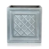 IDEALIST Faux Lead Lattice Flower Box Square Garden Planter, Grey Light Stone Outdoor Large Plant Pot W45 H45 L45 Cm, 72L
