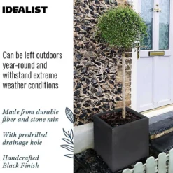 IDEALIST Flower Box Square Garden Planter, Black Light Concrete Outdoor Large Plant Pot H50 L50 W50 Cm, 126L 7 IDEALIST Flower Box Square Garden Planter, Black Light Concrete Outdoor Large Plant Pot H50 L50 W50 Cm, 126L -Outsunny Garden Zone idealist flower box square garden planter black light concrete outdoor large plant pot h50 l50 w50 cm 126l5000124401566 06c MP