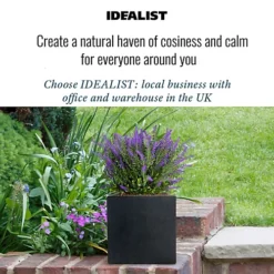 IDEALIST Flower Box Square Garden Planter, Faux Lead Dark Grey Light Concrete Outdoor Plant Pot H25 L25 W25 Cm, 16L -Outsunny Garden Zone idealist flower box square garden planter faux lead dark grey light concrete outdoor plant pot h25 l25 w25 cm 16l5000124401498 06c MP