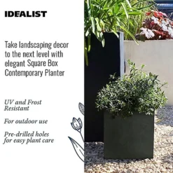 IDEALIST Flower Box Square Garden Planter, Faux Lead Dark Grey Light Concrete Outdoor Plant Pot H30 L30 W30 Cm, 27L 7 IDEALIST Flower Box Square Garden Planter, Faux Lead Dark Grey Light Concrete Outdoor Plant Pot H30 L30 W30 Cm, 27L -Outsunny Garden Zone idealist flower box square garden planter faux lead dark grey light concrete outdoor plant pot h30 l30 w30 cm 27l5000124401504 02c MP