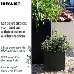 IDEALIST Flower Box Square Garden Planter, Faux Lead Dark Grey Light Concrete Outdoor Plant Pot H30 L30 W30 Cm, 27L 6 IDEALIST Flower Box Square Garden Planter, Faux Lead Dark Grey Light Concrete Outdoor Plant Pot H30 L30 W30 Cm, 27L -Outsunny Garden Zone idealist flower box square garden planter faux lead dark grey light concrete outdoor plant pot h30 l30 w30 cm 27l5000124401504 05c MP