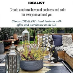 IDEALIST Large Ribbed Stone Grey Light Concrete Garden Bowl Planter, Outdoor Plant Pot H12 D31 Cm, 9L -Outsunny Garden Zone idealist large ribbed stone grey light concrete garden bowl planter outdoor plant pot h12 d31 cm 9l5000124403683 06c MP