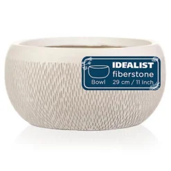 IDEALIST Mesh Style White Bowl Planter Outdoor Plant Pot D29 H13.5 Cm, 9L