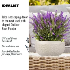 IDEALIST Mesh Style White Bowl Planter Outdoor Plant Pot D29 H13.5 Cm, 9L -Outsunny Garden Zone idealist mesh style white bowl planter outdoor plant pot d29 h13 5 cm 9l5060874793120 03c MP