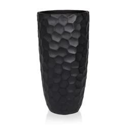 IDEALIST Mosaic Style Black Tall Round Vase Planter Outdoor Plant Pot D41.5 H77 Cm, 104L