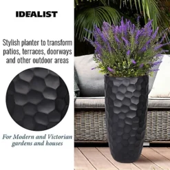 IDEALIST Mosaic Style Black Tall Round Vase Planter Outdoor Plant Pot D41.5 H77 Cm, 104L 6 IDEALIST Mosaic Style Black Tall Round Vase Planter Outdoor Plant Pot D41.5 H77 Cm, 104L -Outsunny Garden Zone idealist mosaic style black tall round vase planter outdoor plant pot d41 5 h77 cm 104l5060874793199 03c MP