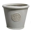 IDEALIST Rustic Style Rolled Rim Beige Wide Garden Round Garden Planter Vase, Outdoor Plant Pot D30.5 H26 Cm, 19L
