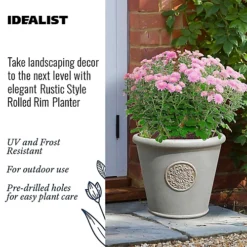 IDEALIST Rustic Style Rolled Rim Beige Wide Garden Round Garden Planter Vase, Outdoor Plant Pot D30.5 H26 Cm, 19L 6 IDEALIST Rustic Style Rolled Rim Beige Wide Garden Round Garden Planter Vase, Outdoor Plant Pot D30.5 H26 Cm, 19L -Outsunny Garden Zone idealist rustic style rolled rim beige wide garden round garden planter vase outdoor plant pot d30 5 h26 cm 19l5060874790594 02c MP