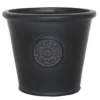 IDEALIST Rustic Style Rolled Rim Black Wide Garden Round Garden Planter Vase, Outdoor Plant Pot D30.5 H26 Cm, 19L