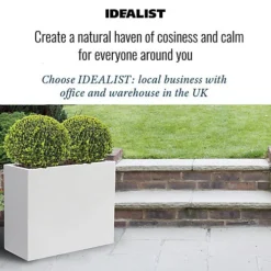 IDEALIST Tall Narrow Light Concrete White Trough Planter H50.5 L60 W30 Cm, 91L -Outsunny Garden Zone idealist tall narrow light concrete white trough planter h50 5 l60 w30 cm 91l5060874790068 06c MP