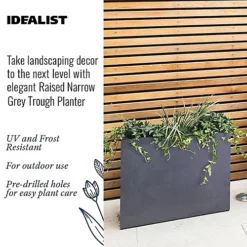 IDEALIST Tall Narrow Trough Garden Planter, Faux Lead Dark Grey Light Concrete Outdoor Large Plant Pot H50.5 L60 W30 Cm, 91L 6 IDEALIST Tall Narrow Trough Garden Planter, Faux Lead Dark Grey Light Concrete Outdoor Large Plant Pot H50.5 L60 W30 Cm, 91L -Outsunny Garden Zone idealist tall narrow trough garden planter faux lead dark grey light concrete outdoor large plant pot h50 5 l60 w30 cm 91l5000124401238 02c MP