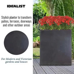 IDEALIST Tall Narrow Trough Garden Planter, Faux Lead Dark Grey Light Concrete Outdoor Large Plant Pot H72 L60.5 W22.5 Cm, 98L -Outsunny Garden Zone idealist tall narrow trough garden planter faux lead dark grey light concrete outdoor large plant pot h72 l60 5 w22 5 cm 98l5000124401139 03c MP