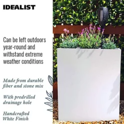 IDEALIST Tall Narrow Trough Garden Planter, White Light Concrete Outdoor Large Plant Pot H72 L60.5 W22.5 Cm, 98L -Outsunny Garden Zone idealist tall narrow trough garden planter white light concrete outdoor large plant pot h72 l60 5 w22 5 cm 98l5000124502034 06c MP