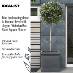 IDEALIST Victorian Flower Box Square Garden Planter, Black Light Stone Outdoor Large Plant Pot W55 H55 L55 Cm, 166.4L -Outsunny Garden Zone idealist victorian flower box square garden planter black light stone outdoor large plant pot w55 h55 l55 cm 166 4l5060874790549 02c MP
