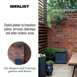 IDEALIST Victorian Flower Box Square Garden Planter, Black Light Stone Outdoor Large Plant Pot W55 H55 L55 Cm, 166.4L -Outsunny Garden Zone idealist victorian flower box square garden planter black light stone outdoor large plant pot w55 h55 l55 cm 166 4l5060874790549 03c MP