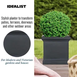 IDEALIST Victorian Flower Box Square Garden Planter, Black Light Stone Outdoor Plant Pot W35 H35 L35 Cm, 42.9L 6 IDEALIST Victorian Flower Box Square Garden Planter, Black Light Stone Outdoor Plant Pot W35 H35 L35 Cm, 42.9L -Outsunny Garden Zone idealist victorian flower box square garden planter black light stone outdoor plant pot w35 h35 l35 cm 42 9l5060874790525 03c MP