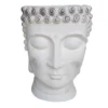 IDEALIST White Face Head Buddha Face Planter Table, Oval Indoor Head Plant Pot For Indoor Plants L19 W18 H24 Cm, 2.6L