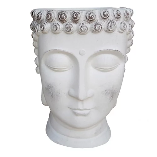 IDEALIST White Face Head Buddha Face Planter Table, Oval Indoor Head Plant Pot For Indoor Plants L19 W18 H24 Cm, 2.6L 1 IDEALIST White Face Head Buddha Face Planter Table, Oval Indoor Head Plant Pot For Indoor Plants L19 W18 H24 Cm, 2.6L
