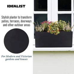 IDEALIST Window Flower Box Garden Planter, Black Light Concrete Outdoor Plant Pot L40 W17 H17.5 Cm, 12L 6 IDEALIST Window Flower Box Garden Planter, Black Light Concrete Outdoor Plant Pot L40 W17 H17.5 Cm, 12L -Outsunny Garden Zone idealist window flower box garden planter black light concrete outdoor plant pot l40 w17 h17 5 cm 12l5000124401030 03c MP