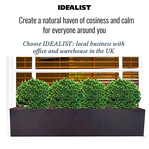 IDEALIST Window Flower Box Garden Planter, Black Light Concrete Outdoor Plant Pot L80 W17 H17.5 Cm, 24L 4 IDEALIST Window Flower Box Garden Planter, Black Light Concrete Outdoor Plant Pot L80 W17 H17.5 Cm, 24L - Image 4