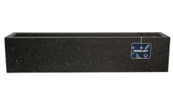 IDEALIST Window Flower Box Garden Planter, Black Terazzo Light Concrete Outdoor Plant Pot L80 W17 H17.5 Cm, 24L