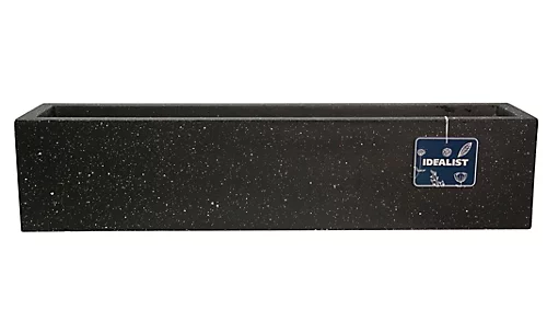 IDEALIST Window Flower Box Garden Planter, Black Terazzo Light Concrete Outdoor Plant Pot L80 W17 H17.5 Cm, 24L 1 IDEALIST Window Flower Box Garden Planter, Black Terazzo Light Concrete Outdoor Plant Pot L80 W17 H17.5 Cm, 24L