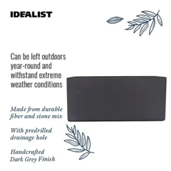 IDEALIST Window Flower Box Garden Planter, Dark Grey Light Concrete Outdoor Plant Pot L40 W17 H17.5 Cm, 12L -Outsunny Garden Zone idealist window flower box garden planter dark grey light concrete outdoor plant pot l40 w17 h17 5 cm 12l8712062954536 06c MP