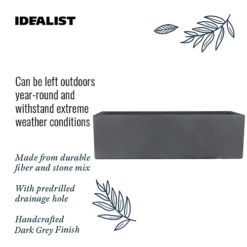 IDEALIST Window Flower Box Garden Planter, Dark Grey Light Concrete Outdoor Plant Pot L80 W17 H17.5 Cm, 24L 7 IDEALIST Window Flower Box Garden Planter, Dark Grey Light Concrete Outdoor Plant Pot L80 W17 H17.5 Cm, 24L -Outsunny Garden Zone idealist window flower box garden planter dark grey light concrete outdoor plant pot l80 w17 h17 5 cm 24l5000124401108 06c MP