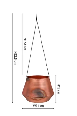 Indoor Soho Aged Copper Hanging Planter With Leather Strap H15Cm D21Cm 7 Indoor Soho Aged Copper Hanging Planter With Leather Strap H15Cm D21Cm -Outsunny Garden Zone indoor soho aged copper hanging planter with leather strap h15cm d21cm5055352851331 04c MP