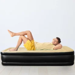 Inflatable High Raised Double Air Bed With Electric Pump