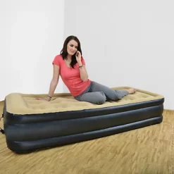 Inflatable High Raised Double Air Bed With Electric Pump -Outsunny Garden Zone inflatable high raised double air bed with electric pump5060470914042 04c MP