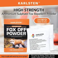 Karlsten Fox Deterrent High Strength Powder 2 X 50 G Anti Fouling & Digging Repellent For Garden Protection Makes 18 Litres -Outsunny Garden Zone karlsten fox deterrent high strength powder 2 x 50 g anti fouling digging repellent for garden protection makes 18 litres5060492791171 04c MP