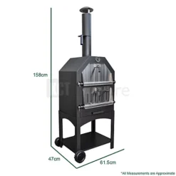 KCT Outdoor Pizza Oven BBQ Smoker -Outsunny Garden Zone kct outdoor pizza oven bbq smoker5060502535382 04c MP