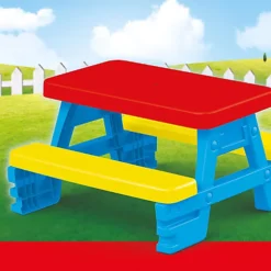 Kids Red, Blue & Yellow Garden Picnic Table 7 Kids Red, Blue & Yellow Garden Picnic Table -Outsunny Garden Zone kids red blue yellow garden picnic table8690089030085 02i bq