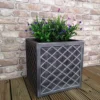 Large Lazio Square Grey Pewter Garden Planter 39cm H X 39cm W